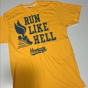 3/$20 HOMAGE Gold 'Run Like Hell' Tee